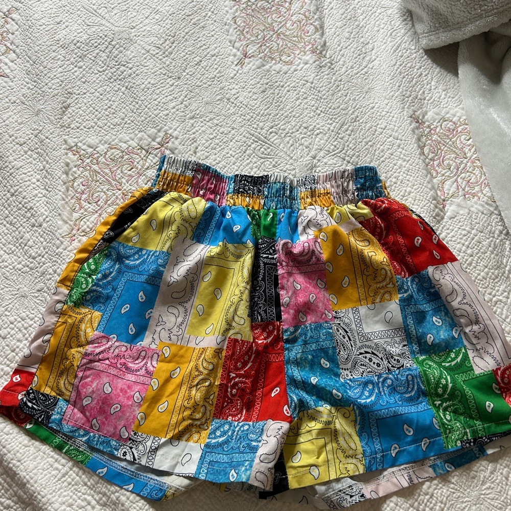 SHEIN Multicolor Patchwork Athletic Shorts